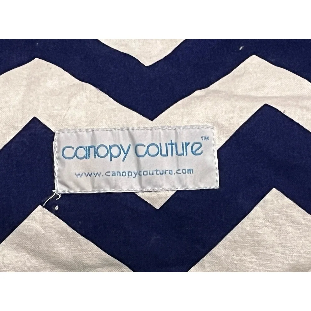 Blue/white Chevron Jagger Canopy Couture Infant Car‎ Sear Cover Minky Fabric